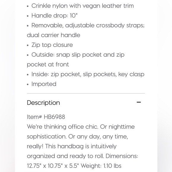 Kipling Dolan black nylon convertible crossbody handbag with patent leather trim - Picture 12 of 13